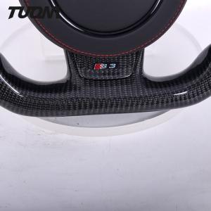 Perforated Leather Audi Carbon Fiber Steering Wheel Flat Bottom