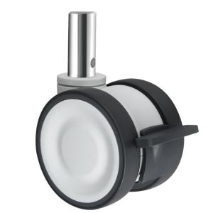 Elastic Thermoplastic Rubber Castor Wheel Medium Duty Twin Wheel Caster OEM ODM