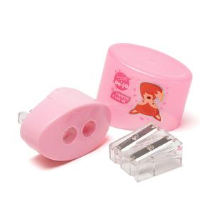 Cartoon Clear Transparent Oval Pencil Sharpener Double Hole