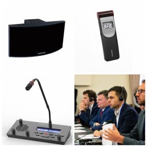 Black Wireless Interpretation System Infrared Radiator Unit Simultaneous