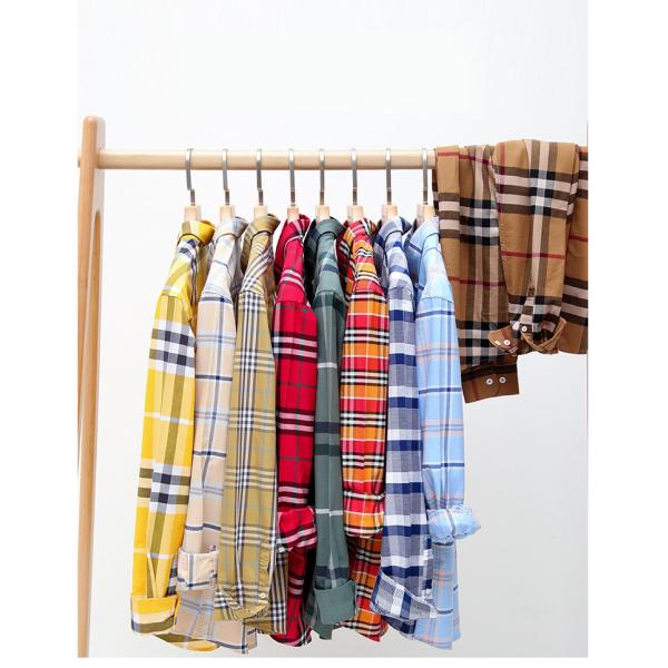 Men's Slim Fit Plaid Shirt in Viscose/Polyester/Spandex for Spring/Autumn Office Wear