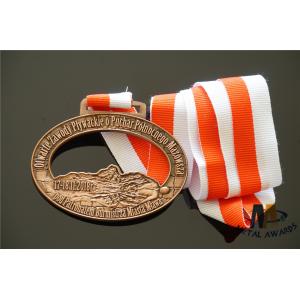 Durable Small Metal Medallions Antique Copper Plated Medailles Oval Shape