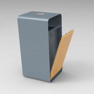 ISO14001 Approved Public 45L Wood Trash Container