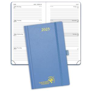 Light Blue Pocket Weekly Planner 2023 Hardcover Monochrome Classic