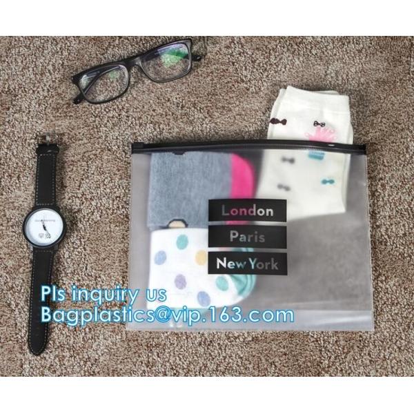 plastic slider zipper bags for clothing packaging, Poly Plastic Flat Garment Zipper Packaging Slider Bag, transparent ca