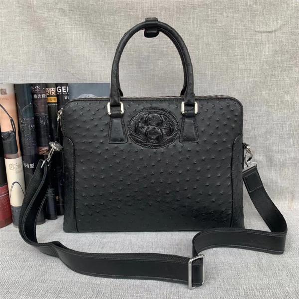 Authentic Exotic Ostrich Skin Businessmen Laptop Briefcase Genuine Real