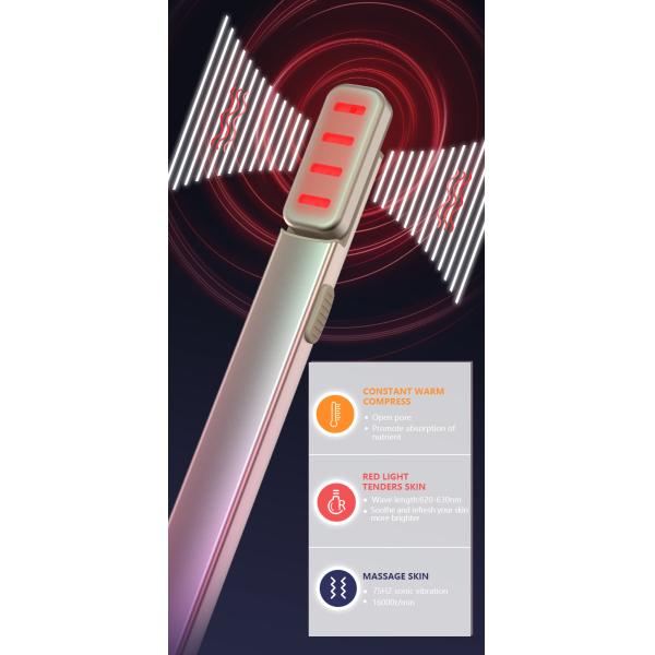 Rechargeable Vibrating Microcurrent Facial Massage Wand Red Light Therapy