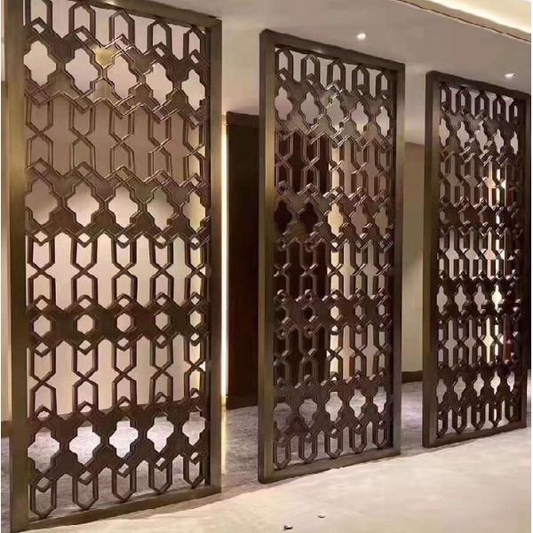 304 Stainless steel framed room divider panel laser cut metal screen