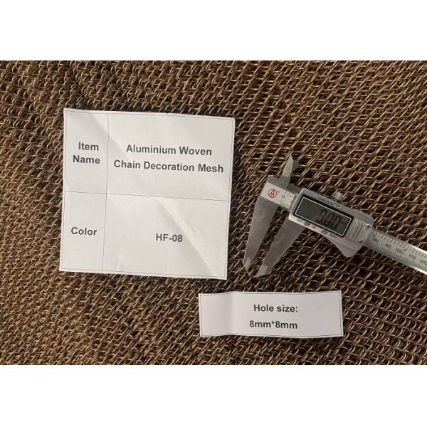 8mm hole size 1.2mm Wire dimeter HF-08 Color Aluminium Woven Chain Decoration