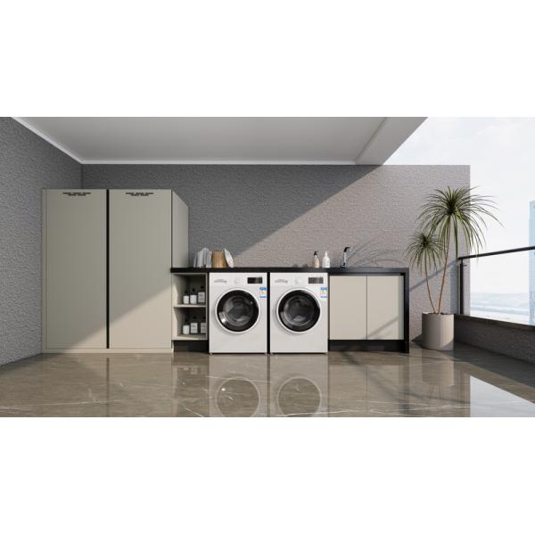 Buy Beige Stainless Steel Balcony Storage Cabinet With Laundry Integration at wholesale prices