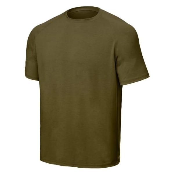 Crew Neck Black Military T Shirt Tactical Tech Nylon Cotton Elastane Military Garments