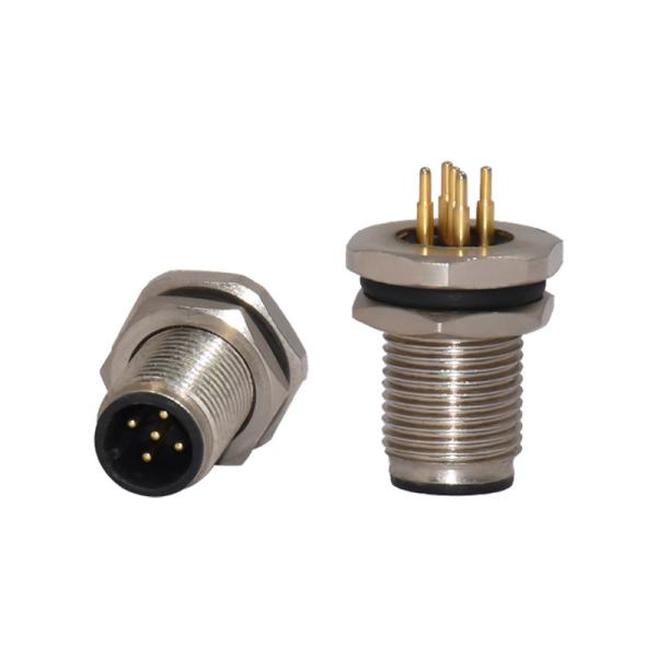 Buy M12 Watreproof IP67 5pin Male Front Fastened Fix Screw Panel Mount 4A 250V D/C Connector at wholesale prices