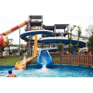 General Water Park Item Custom Water Slides High Speed With 120 Riders / H