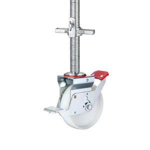OEM Solid Steel Stem Nylon scaffolding Casters Adjustable Industrial Caster