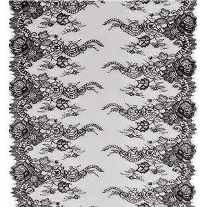 Hot Sale Eyelash Lace Edge Apparel ACCESSORIES 100% Chinlon Black Ivory Color