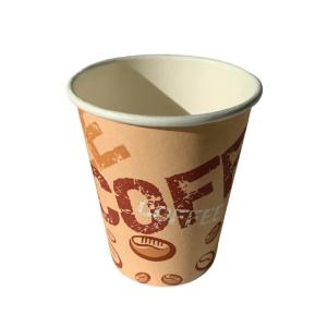 Quality 8 Oz PE Lining Custom Printed Disposable Cups Single Wall For Hot Drinks for sale