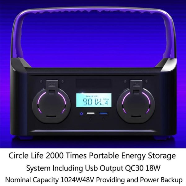 Buy Circle Life 2000 Times Portable Energy Storage System Including Usb Output QC30 18W Nominal Capacity 1024W48V Providing and Power Backup at wholesale prices