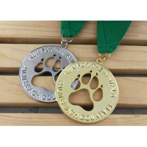 Colorful Ribbon Medals Enamel Navy Matt Silver Plating Eco Friendly