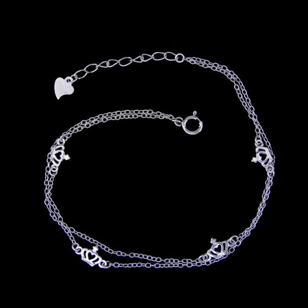 Buy Customized Silver Chain Bracelet Jewelry Imperial Crown Shape For European at wholesale prices