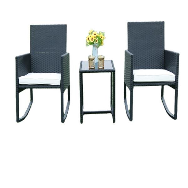 PE Rattan Woven 3 Set Table Chair Hot Sale Best Design swing chair Outdoor Furniture Set High Quality 300 Kg Capacity