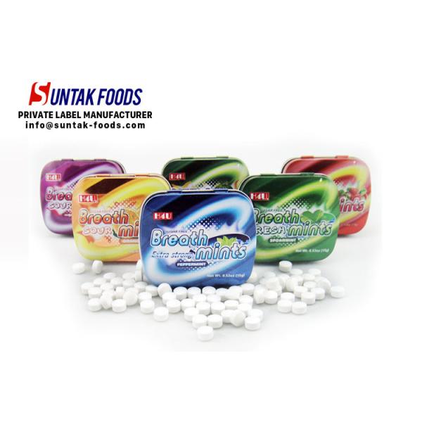 Buy 15g Supplement Sugar Free Round Mint Candy Tablet Tin Packaged at wholesale prices