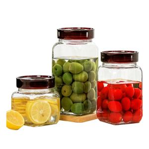 China Borosilicate 1250ML 1550ml Jam Pickle Sealable Glass Jars on sale