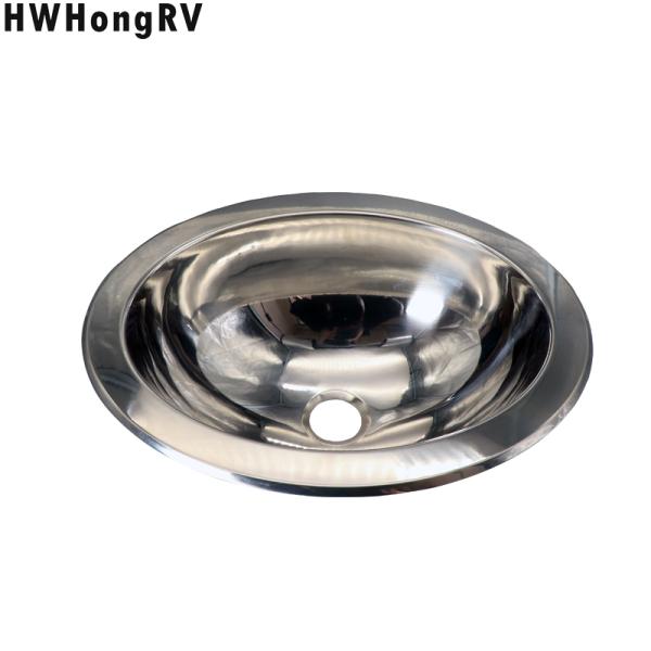HWhongRV Campervan Public Mobile Toilet Stainless Steel oval Hand Wash campervan Basin Kitchen Sink