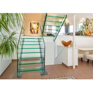 Indoor Straight Flight Staircase Double Stringer Led Panel Staircase