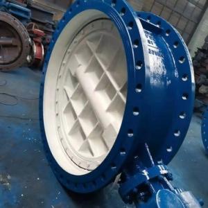 China Resilient Seated Double Eccentric Flanged Butterfly Valves with Manual Operation on sale