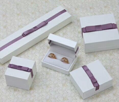 Buy Fashion PU Paper Plastic Jewelry Gift Box With Bow Customized at wholesale prices