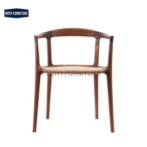 Apartment Dining Chair with Wooden Legs Solid Wood Modern Contemporary Design