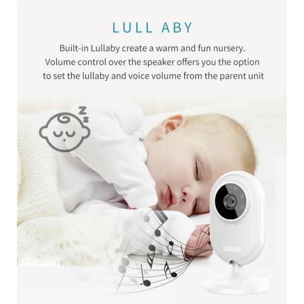 3.5" 720P Baby Monitor Cry Warning Temperature Test Alarm Setting Babyphone