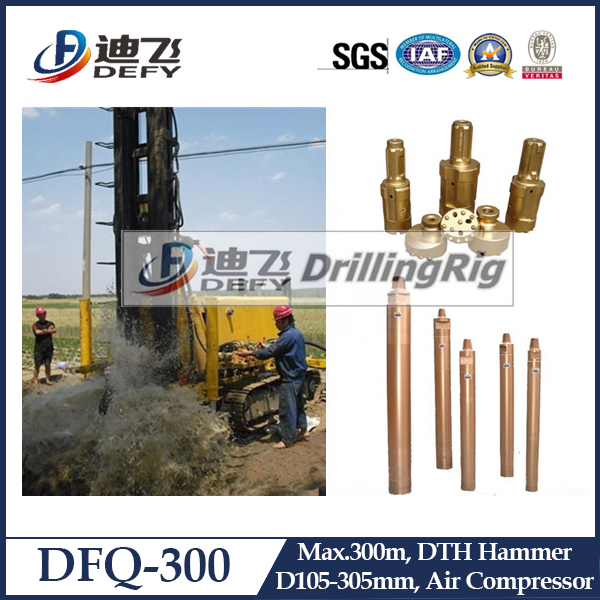High Quality China DTH Down Hole Water Well Drilling Rig DFQ-300