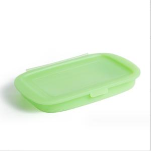 Convenient 188*115*80MM Silicone Foldable Bento Box for Lunch Vegetable and