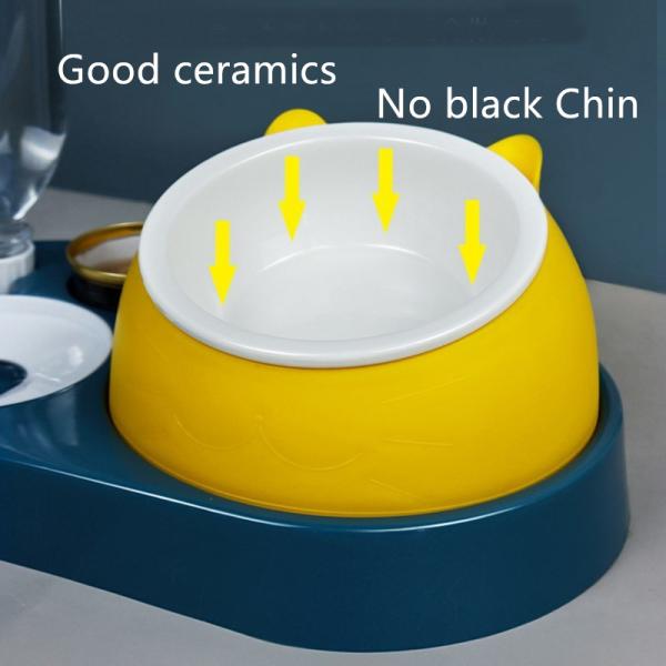 Cat Bowl Ceramic Bowl Protects Cervical Vertebrae Automatic Drinking Oblique