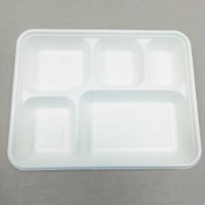 Quality 5-Coms Sugarcane Pulp Plate With Lid Natural-Pulp Biodegradable Products Microwavable And Safe For Hot And Cold Foods for sale