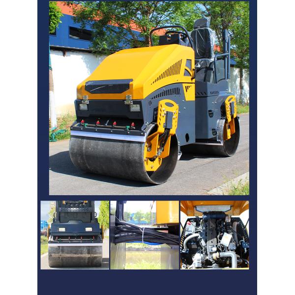 4 Ton Vibratory Double Drum Ride on Mini Road Roller Hydraulic Asphalt Roller Earth Concrete Compactor for Construction