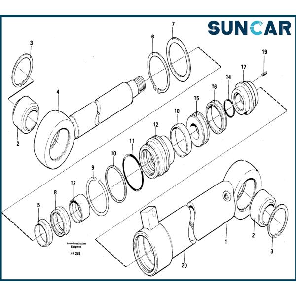 SUNCARVO.L.VO VOE 11997227 VOE11997227 Cylinder Seal Kit For Excavator EC200 EC230B EW200 EW230B