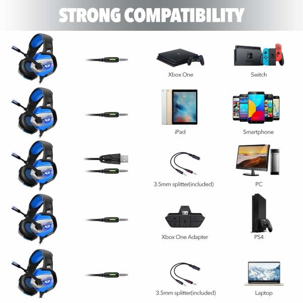 PC PS4 DC5V 20000Hz Onikuma K5 Gaming Headset