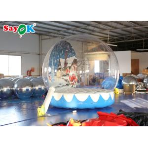 PVC Giant 3m Inflatable Christmas Snow Globe With Background Printing