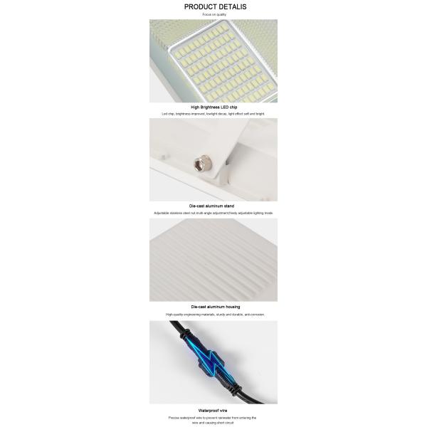 Die - Cast Aluminum Solar Flood Lights 528pcs Remote Control for Wall Porch Shed Barn Garage