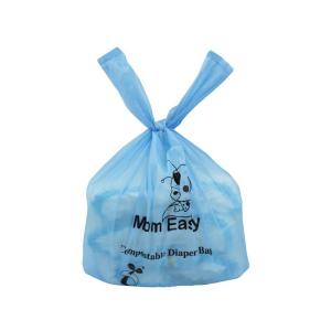 Retail Box Packed Compostable Tie Handle Nappy Sacks Customized