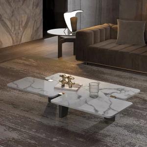 700mm Customized Coffee Table 1.4m Titanium Italian Style Marble