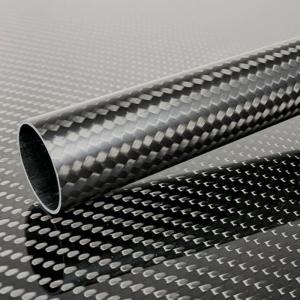 China Industrial CF 3K Twill Glossy Carbon Fiber Pipe Roll Wrapped For Automotive on sale