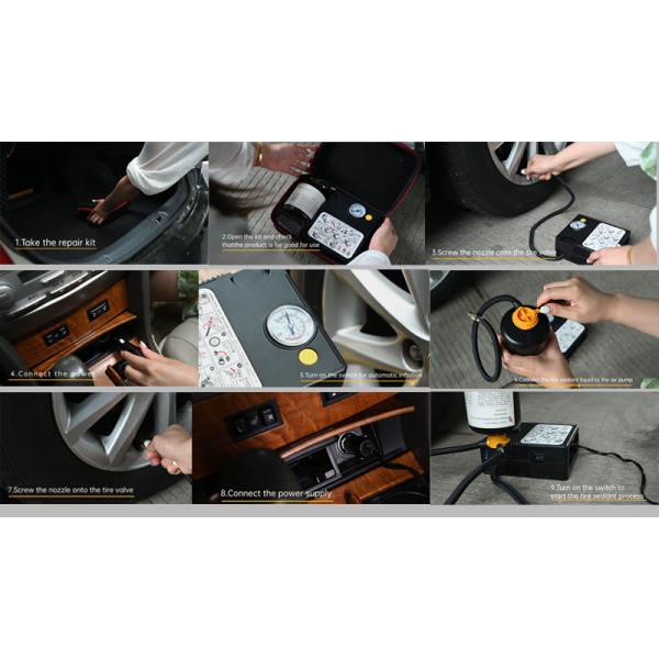 All Models Electric Tool Tire Repair Kit Air Pump + Tire Sealant Set for Tire Sealant for Vehicle Wheel Maintenance