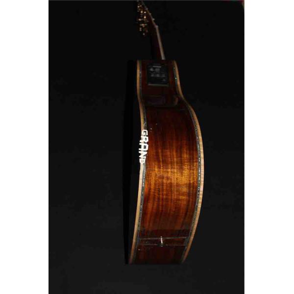 AAAA all solid koa wood guitar dreadnought body solid koa acoustic electric guitar abalone binding ebony fingerboard EMS