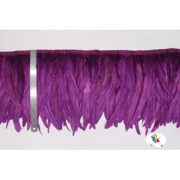 10-12inch Coque Feather Fringe Trim with Satin Ribbon Tape Affordable and Stylish