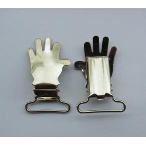 China Hand shape suspender clip with nickle color for sale on sale