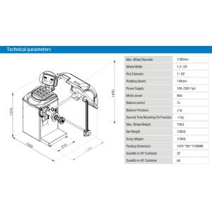 Dia 1180mm 75kg Auto Wheel Balancer / Wheel Balancing Equipment