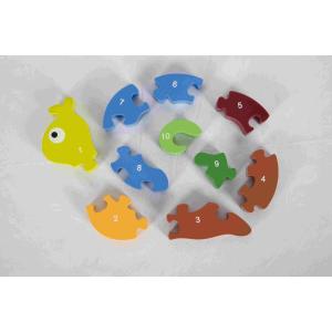 Eco Friendly Soild Wood Number Snail Puzzle Game For Nature Home / Classroom